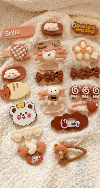 Blubby 14 Pcs Cute Cartoon Hair Clips Set for Girls & Kids | Adorable Hair Pin Accessories