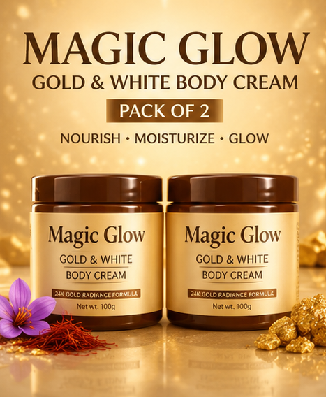 Magic Glow Gold & White Body Cream – Pack of 2