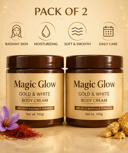 Magic Glow Gold & White Body Cream – Pack of 2