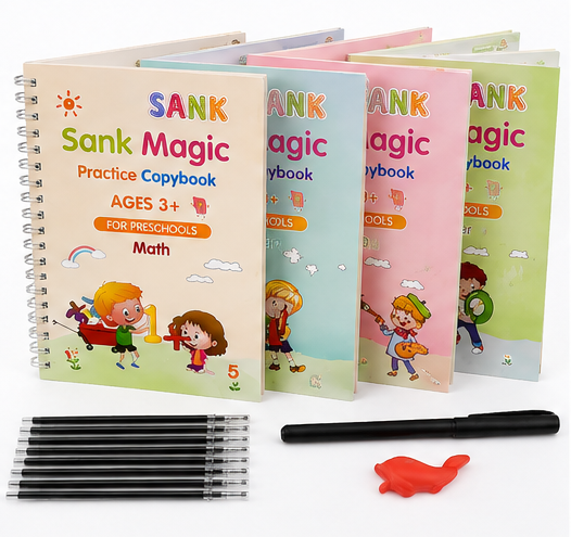 Magic Practice Copybook – 4 Books + 10 Refills