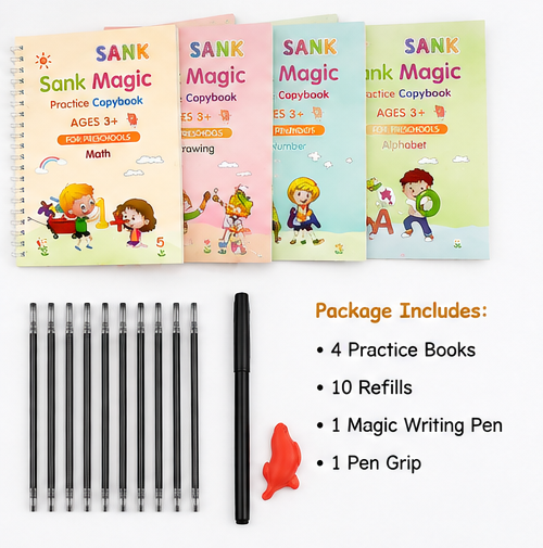 Magic Practice Copybook – 4 Books + 10 Refills