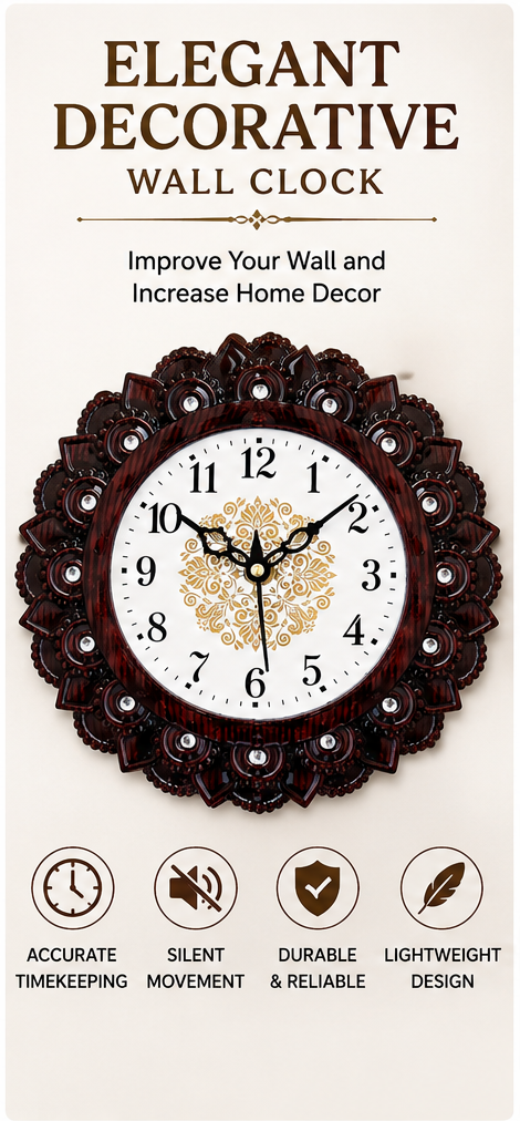 Elegant Decorative Analog Wall Clock