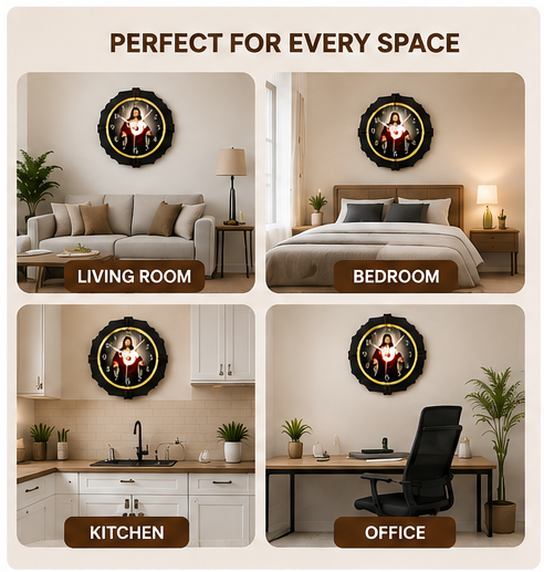 Decorative Jesus Wall Clock for Home & Office