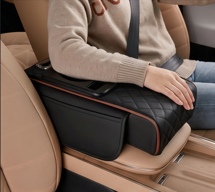 Premium PU Leather Car Armrest Cover – Soft, Scratch-Resistant & Universal Fit