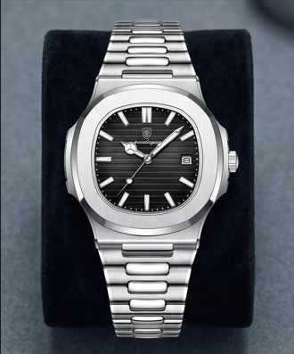 Luxury Stainless Steel Analog Wristwatch – Elegant Minimalist Design (1 Piece)