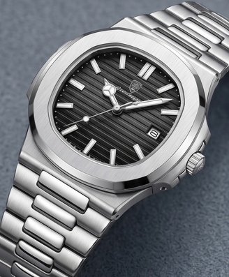 Luxury Stainless Steel Analog Wristwatch – Elegant Minimalist Design (1 Piece)