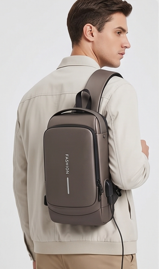 Anti-Theft Crossbody Sling Bag with USB Charging Port – Waterproof Shoulder Bag for Men & Women