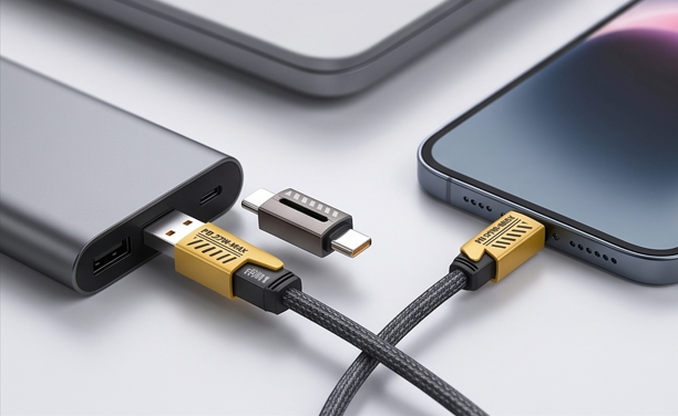 65W 4-in-1 Fast Charging Cable – USB-A to USB-C, Lightning & Type-C Data Cable