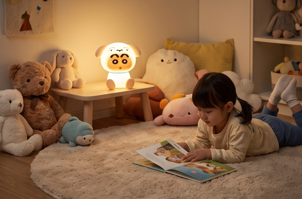 Crayon Shin-Chan Shiro LED Night Light – Soft Silicone Touch Lamp for Bedroom & Kids Room