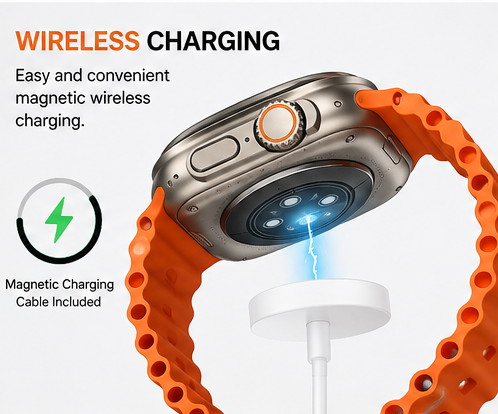 Smart Sports Watch with 1.99" Display – 120+ Sports Modes & Wireless Charging
