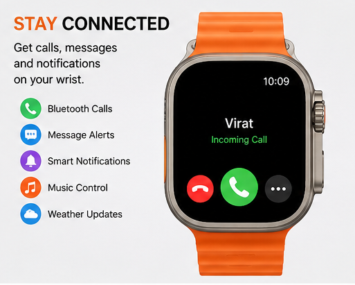 Smart Sports Watch with 1.99" Display – 120+ Sports Modes & Wireless Charging