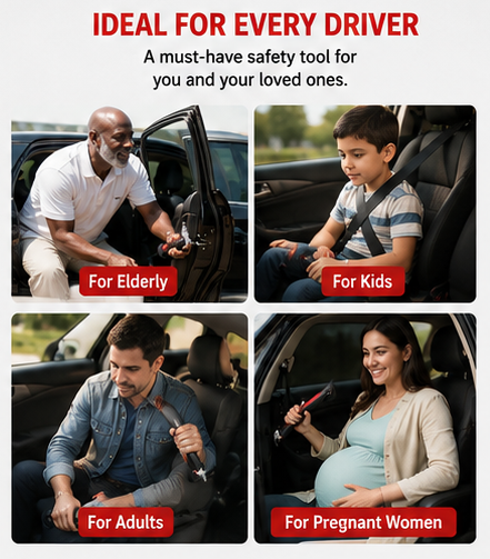 5-in-1 Car Support Handle with Window Breaker, Seat Belt Cutter & LED Light