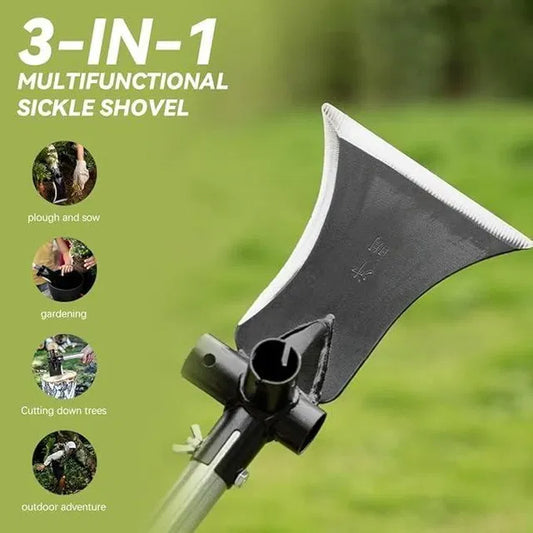 3-in-1 Heavy Duty Garden Flat Shovel for Digging, Weeding & Soil Loosening
